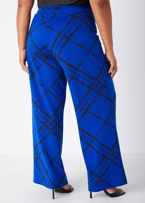 High Waist Plaid Straight Leg Pants, Surf The Web image number 1