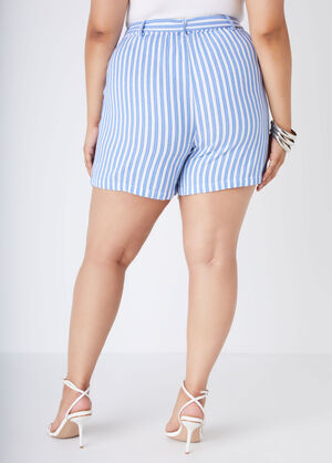 Striped Gauze Shorts, Blue image number 1
