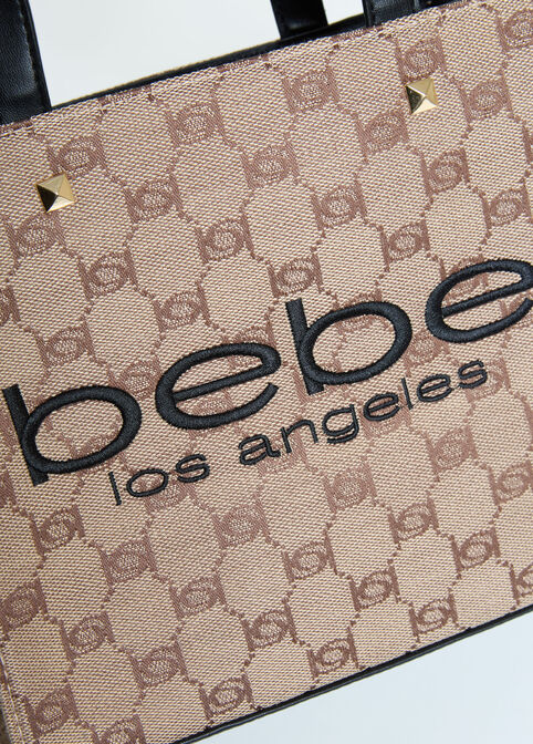 Bebe Talulla Logo Satchel, Black image number 2