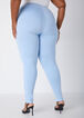 Seamed High Waist Ponte Leggings, POWDER BLUE image number 1