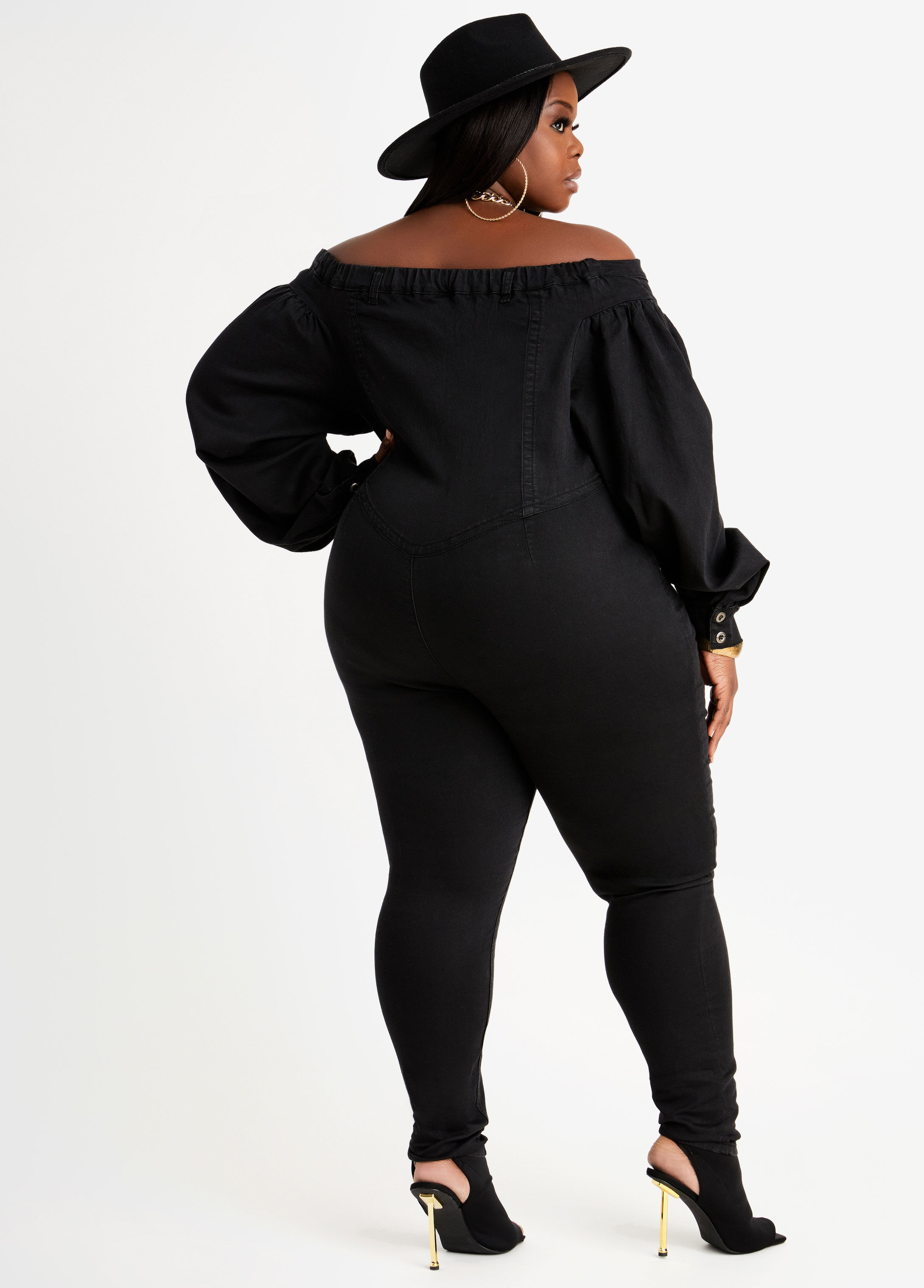 ashley stewart black jumpsuit