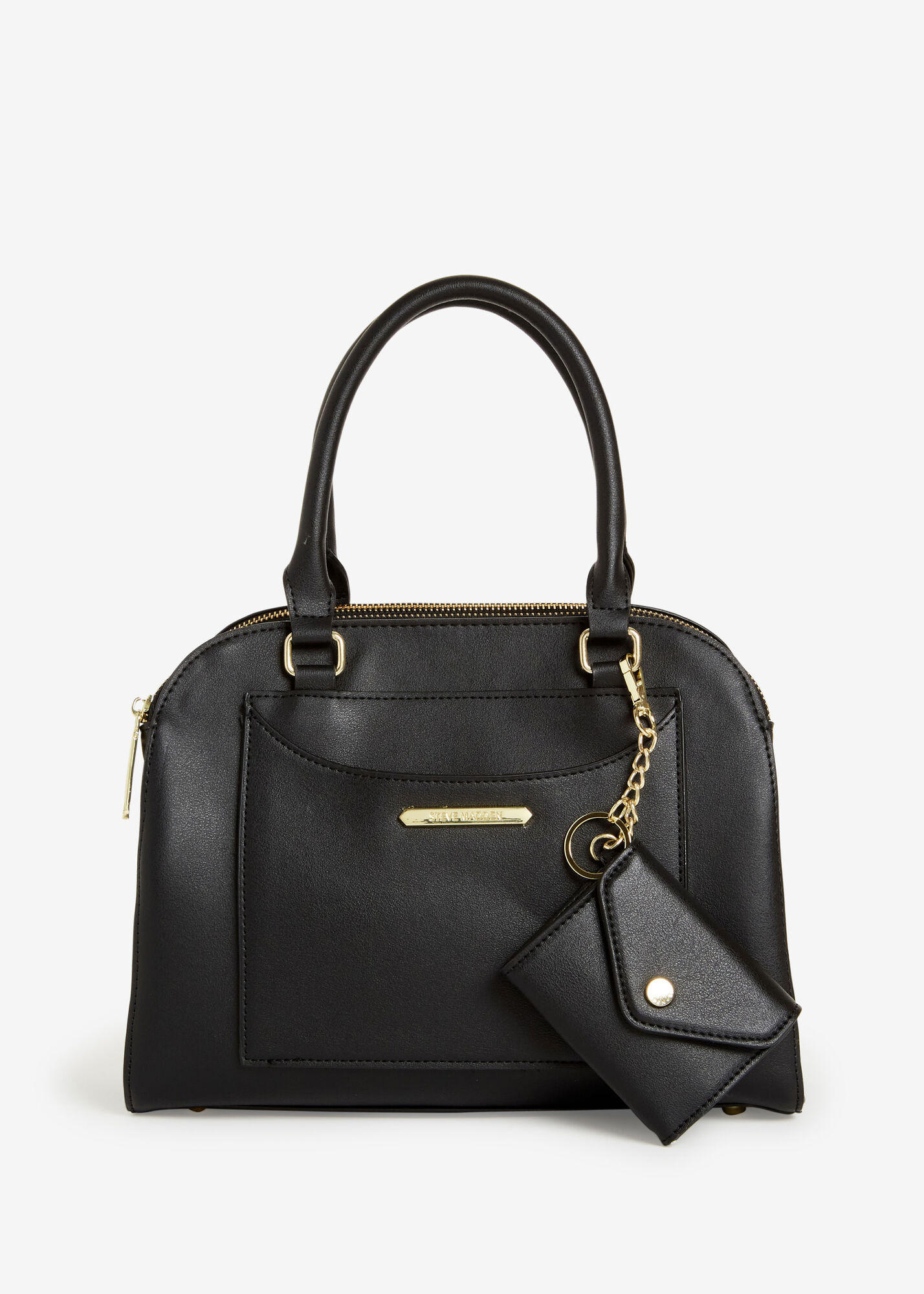 Inc Womens Milner Faux Leather Colorblock Saddle Handbag Black