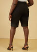 Cuffed Denim Bermuda Shorts, Black White image number 1