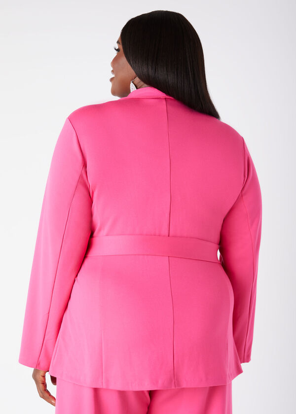 Belted Ponte Jacket, Fandango Pink image number 1