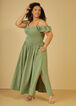 Cold Shoulder Cotton Gauze Dress, Light Pastel Green image number 2