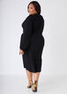 Medallion Faux Wrap Dress, Black image number 1