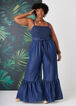 Bell Bottom Chambray Jumpsuit, Dk Rinse image number 5