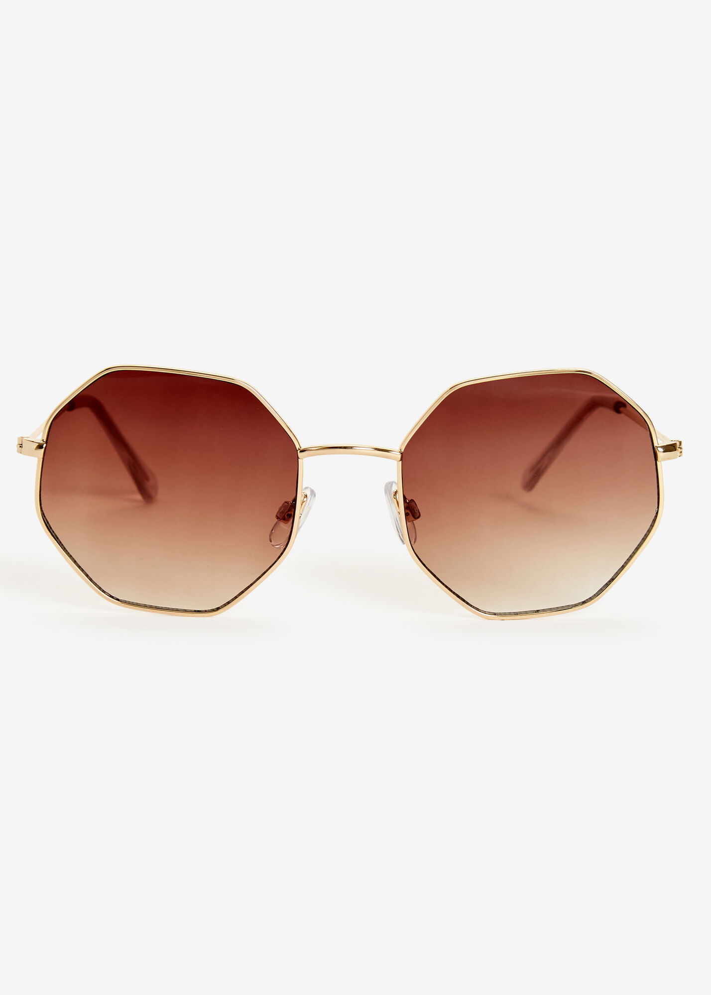 Gold Octagon Frame Sunglasses