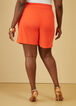 Pleated Stretch Crepe Shorts, Orange image number 1