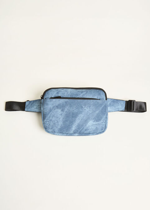 Denim Print Belt Bag, POWDER BLUE image number 1