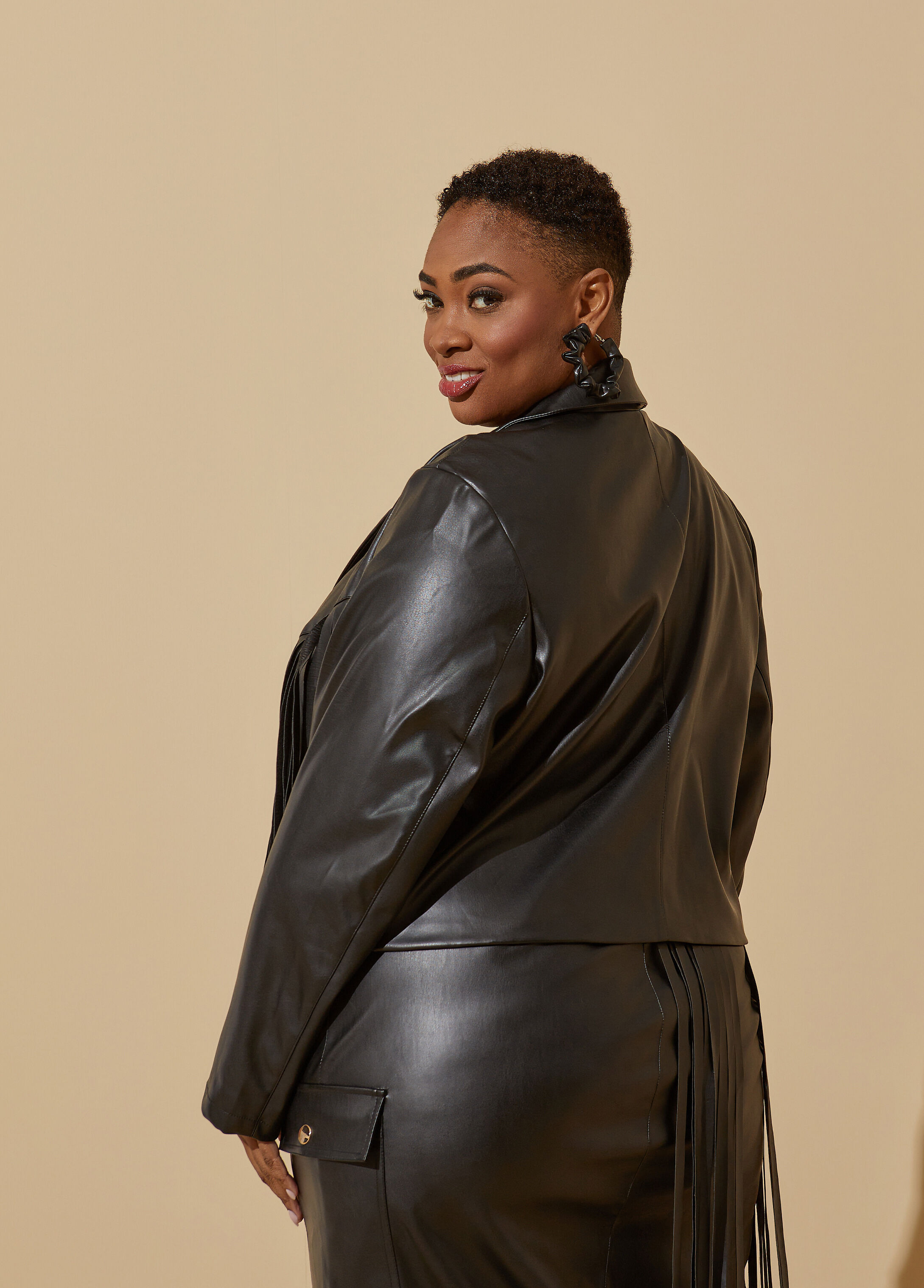 Roaman's Women's Plus Size A-Line Leather Jacket Leather Jacket -  Walmart.com