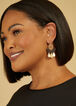 Wood And Gold Tone Earrings, Brown image number 0