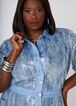 Sequined Denim Shirtdress, Denim image number 2