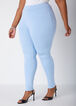 Seamed High Waist Ponte Leggings, POWDER BLUE image number 0