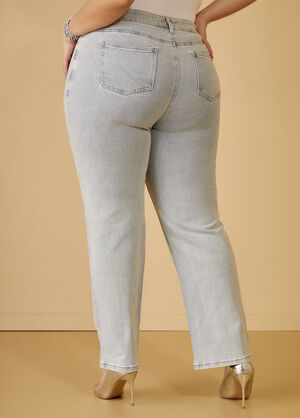 Crystal Straight Leg Jeans, Medium Blue image number 1