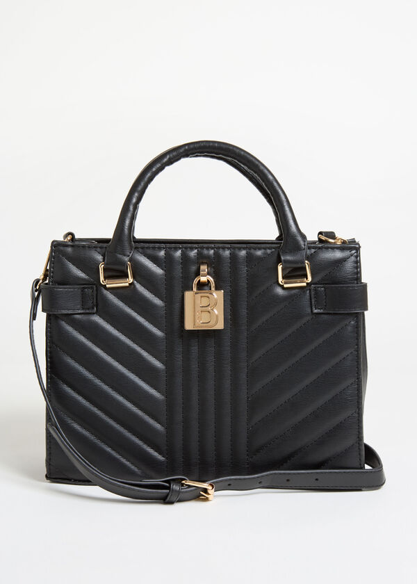 Bebe Aerin Quilted Satchel, Black image number 0