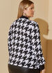 Tie Neck Houndstooth Top, Multi image number 1