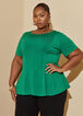 Plus Size Stretch Knit Seamed Top Contouring Simple Chic Top image number 0