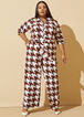 Houndstooth Wide Leg Jumpsuit, Potting Soil image number 2