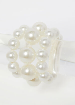 Faux Pearl Stretch Bracelet Set, Pearl image number 0