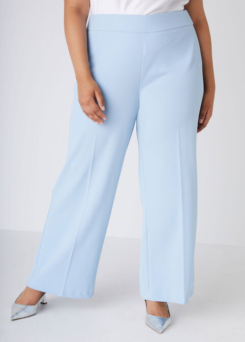 High Waist Pull On Trousers, POWDER BLUE image number 2