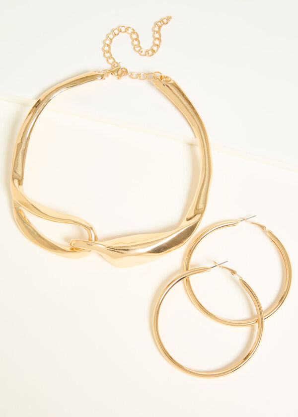 Gold Tone Collar Set, Gold image number 1