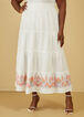 Printed Linen Blend Maxi Skirt, White image number 2