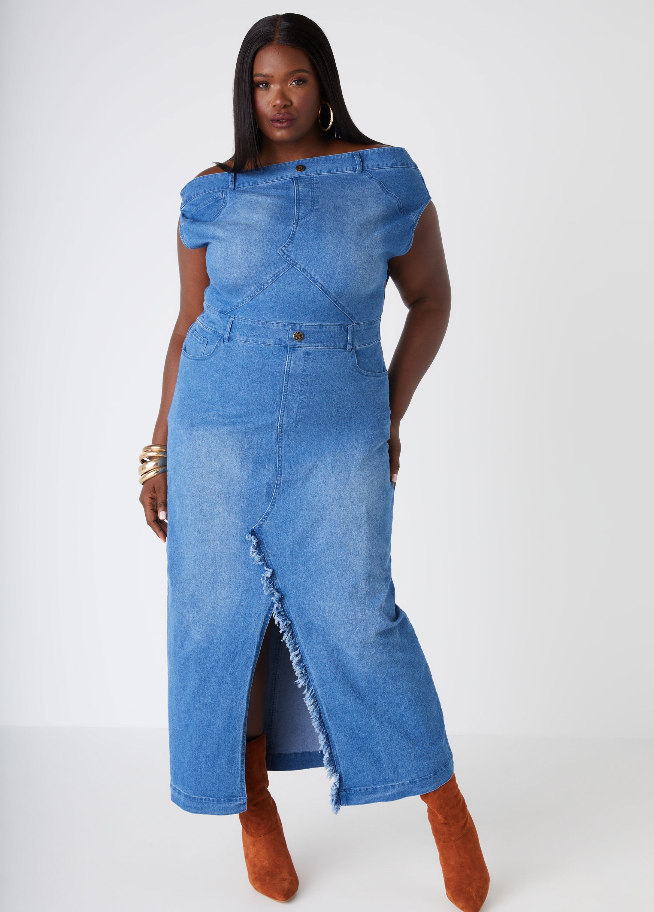 Plus Size Denim Dresses Sizes 10 36 Ashley Stewart