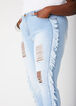 Fringed High Rise Skinny Jeans, Classic Blue image number 2