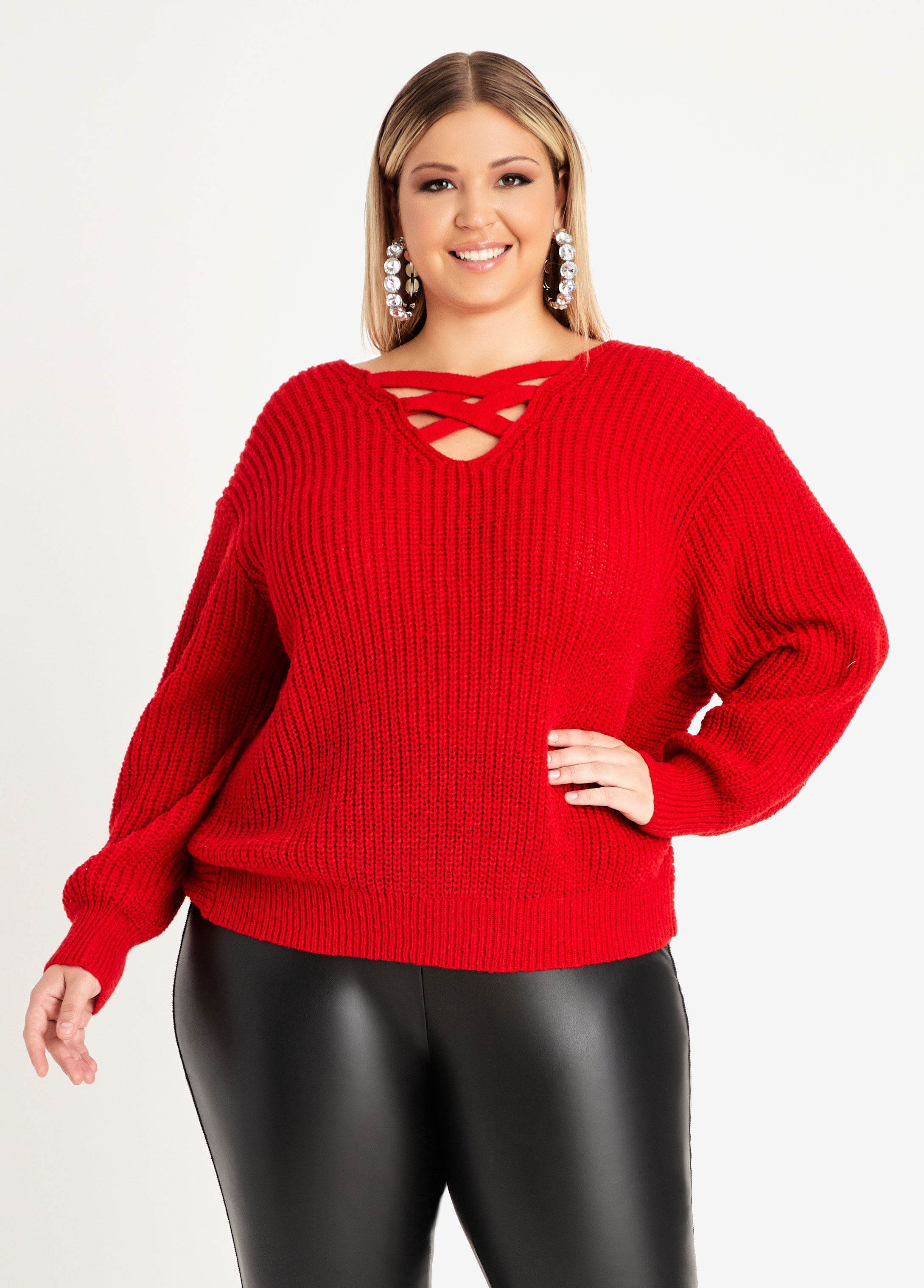 Plus size on sale knot back sweater