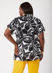 Belted Printed Blouse, Black White image number 1