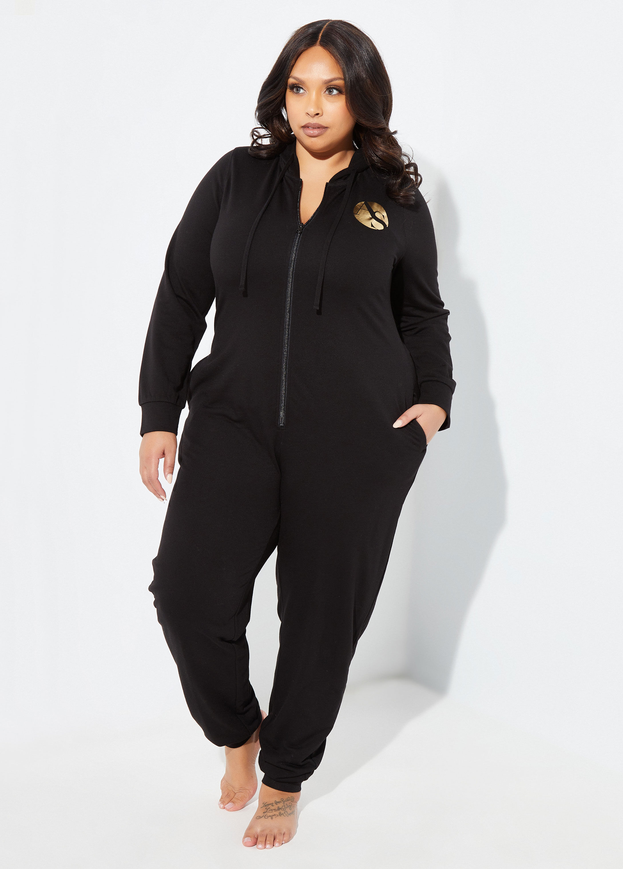 plus size hoodie jumpsuit