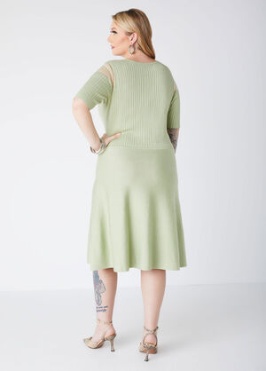 Paneled A Line Sweater Dress, SWAMP image number 1