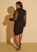 Embellished Paneled Bodycon Dress, Black image number 1