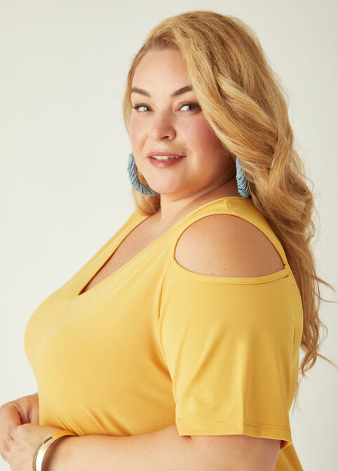 Cold Shoulder Tunic, Mustard image number 2