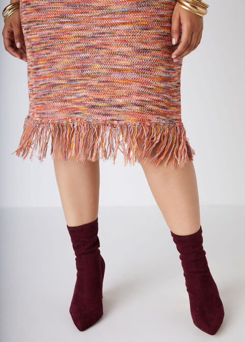 Fringed Crochet Sweater Dress, Pureed Pumpkin image number 3