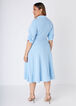 Cutout Tie Neck A Line Dress, POWDER BLUE image number 1