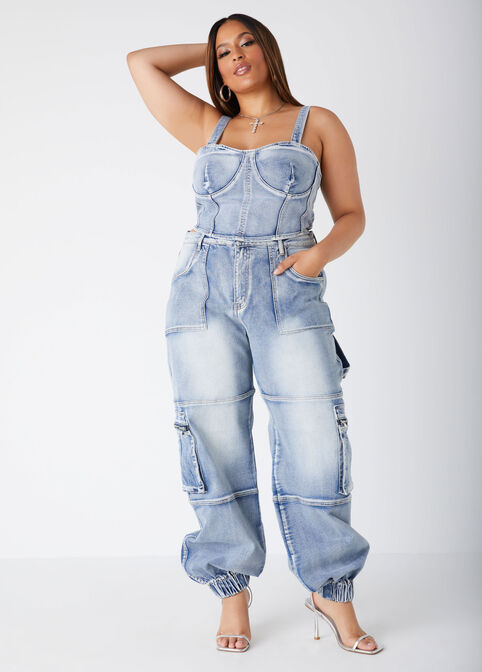 Denim Bustier, Blue image number 2