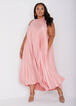 Accordion Pleated Satin Dress, Blush image number 0