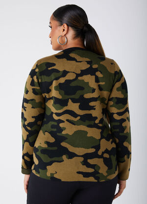 Camo Keyhole Sweater, Multi image number 1