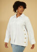 Button Detailed Poplin Shirt, White image number 2