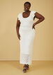 Ruffled Crochet Knit Maxi Dress, White image number 0