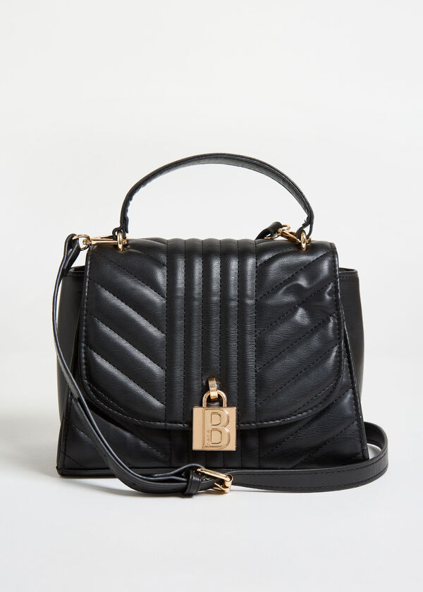 Bebe Aerin Faux Leather Satchel, Black image number 0