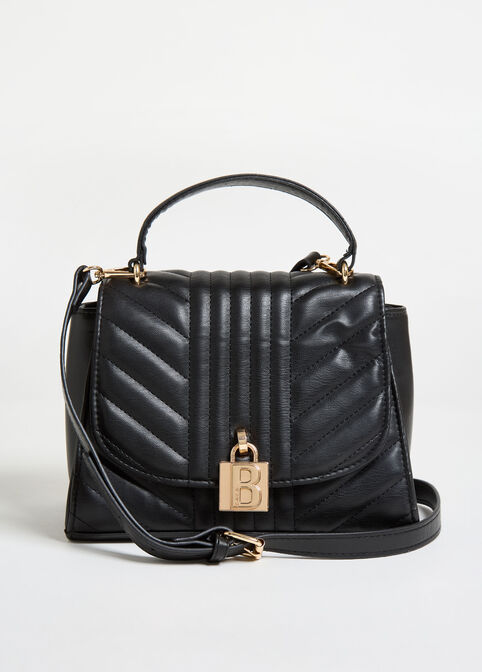 Bebe Aerin Faux Leather Satchel, Black image number 0