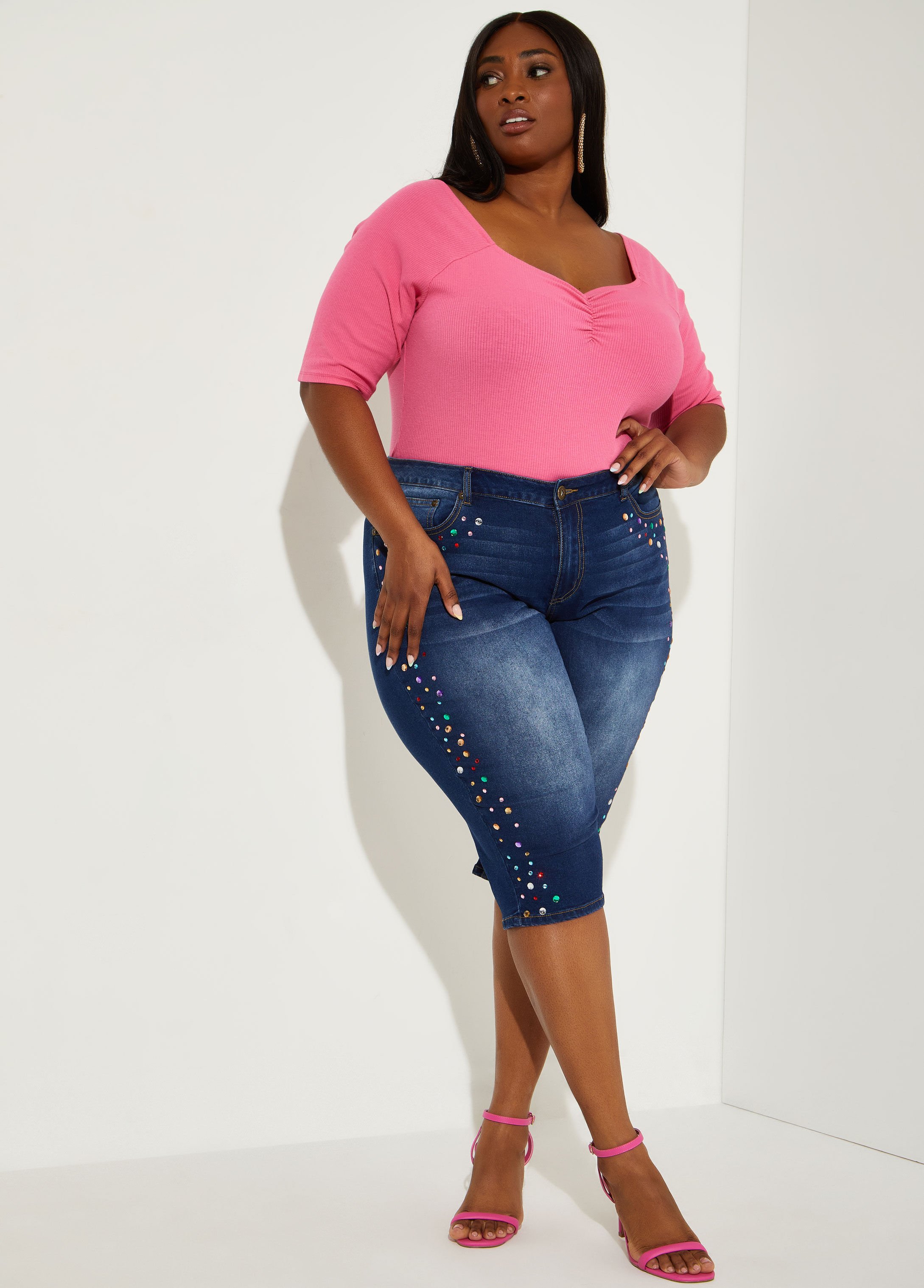 Plus size jean outlet capris