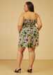 Strapless Floral Print Romper, Green image number 1