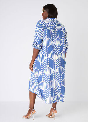 Printed Midaxi Shirtdress, POWDER BLUE image number 1