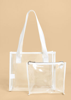 Clear Pouch And Tote Set, Clear image number 0