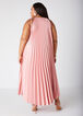 Accordion Pleated Satin Dress, Blush image number 1