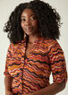 Ruched Zigzag Print Shirtdress, Multi image number 2